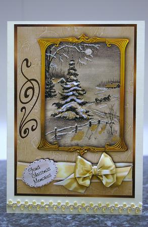 Fond Memories of Christmas Past - Card Front with Decoupage by Tracey Duckmanton