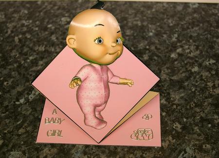 Baby Steps in Pink Pop Up Spring Card by Tracey Duckmanton