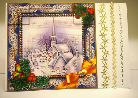 Blue Church Holly 8inch Picture Sheet by Tracey Duckmanton