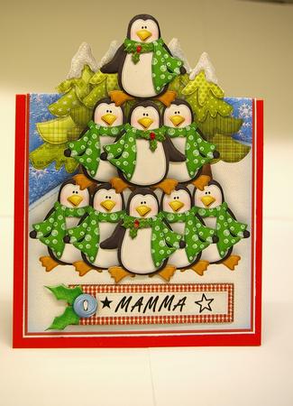 Christmas Penguin Tree Over the Edge Card by Tracey Duckmanton