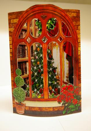 Through the Christmas Window Triangle 3D Card by Tracey Duckmanton