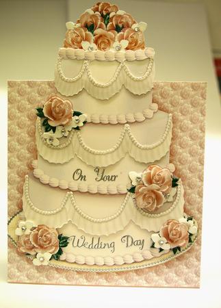 Wedding Cake Over the Edge Card and Decoupage by Tracey Duckmanton