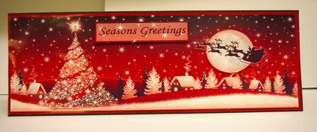 Christmas in Red Large Dl Card Front with Decoupage by Tracey Duckmanton