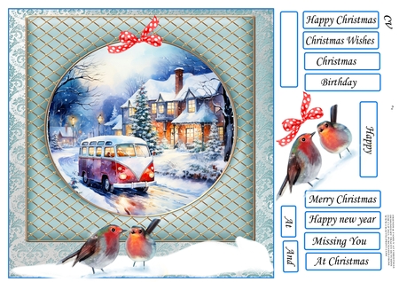 Winter van 2 CARD FRONTS by Tracey Hutchins