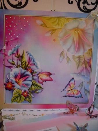Morning Glory Golden Scene - Square by Tracey Hutchins