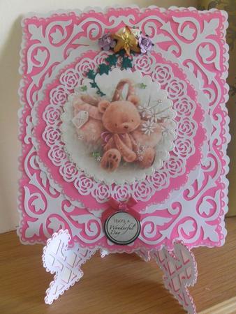 Rose Layered Stand Card by Tracey Hutchins
