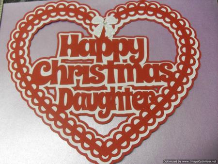 Christmas Heart Daughter Card Topper / Hanging Ornament by Tracey Hutchins