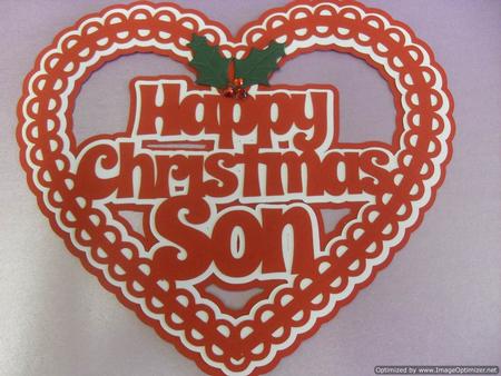Christmas Heart Son Card Topper / Hanging Ornament by Tracey Hutchins