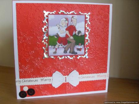 Christmas Bowling Dudes Couple Insert by Tracey Hutchins