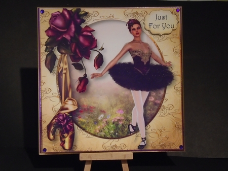 Purple & Golden Ballet Beauty 8x8 Quick Topper by Tracey Hutsby