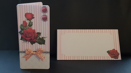 Dark Pink Roses standard DL card by Tracey Hutsby