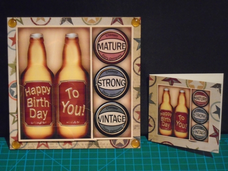 Happy Birthday Beer Gift Set Shell Edged Corner side stacker by Tracey Hutsby