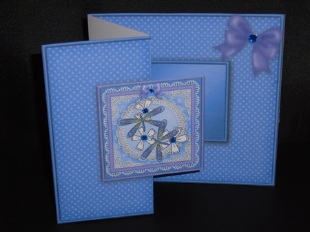 Dreamy Dragonflies No-Hole Fold Back Card by Tracey Hutsby