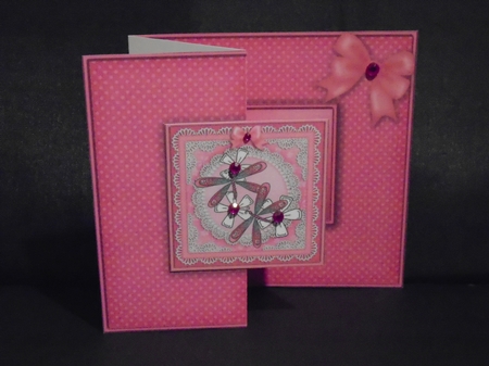 Dreamy Dragonflies No-Hole Fold Back Card by Tracey Hutsby