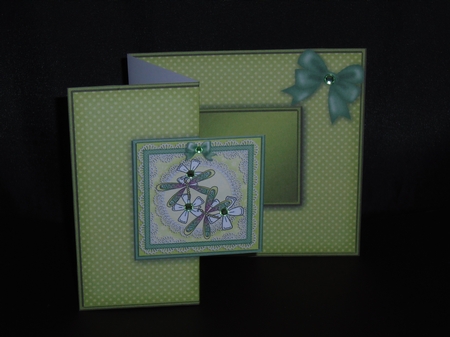 Dreamy Dragonflies No-Hole Fold Back Card by Tracey Hutsby