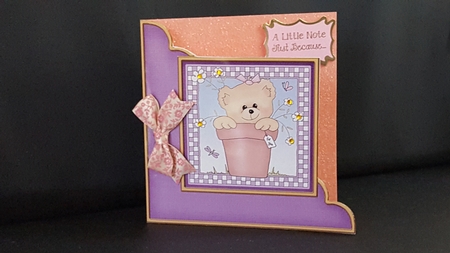 Flowerpot Ted Quick Cut and Fold Corner Card   by Tracey Hutsby