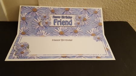 Large DL Happy Birthday FRIEND Daisies Floral matching insert by Tracey Hutsby