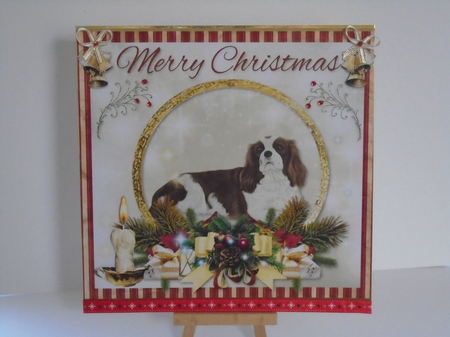 Merry Christmas Cavalier King Charles Spaniel by Tracey Hutsby