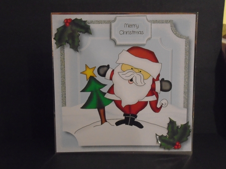 Christmas Caroling Santa 8x8 by Tracey Hutsby