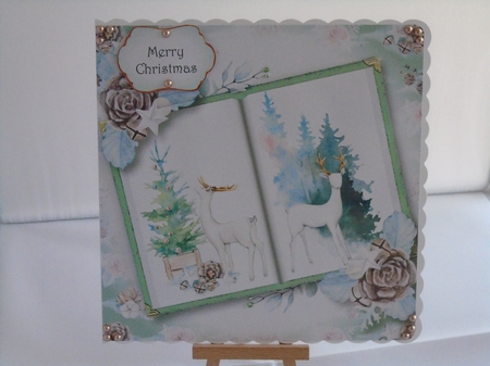 Open Book Christmas - The White Stags 8x8 by Tracey Hutsby
