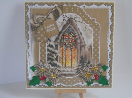 Christmas Window Festive Wishes Fancy 8in Step by Step by Tracey Hutsby