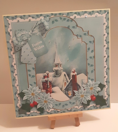 Teal Church Festive Wishes Fancy 8in Step by Step by Tracey Hutsby