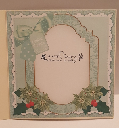 Winter Garden Festive Wishes 8x8inch Fancy Insert Panel by Tracey Hutsby