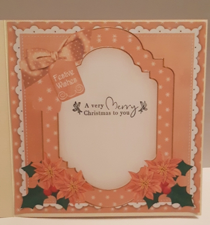 Winter Sunset Festive Wishes 8x8inch Fancy Insert Panel by Tracey Hutsby