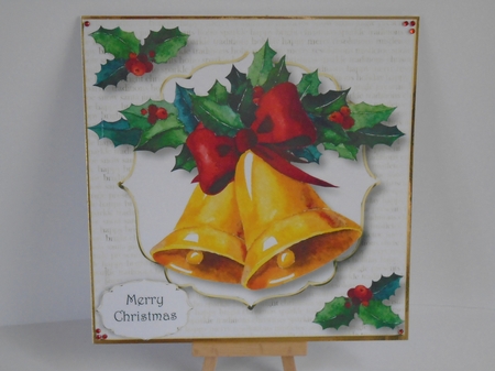 White & Gold - Christmas Bells 8x8 by Tracey Hutsby