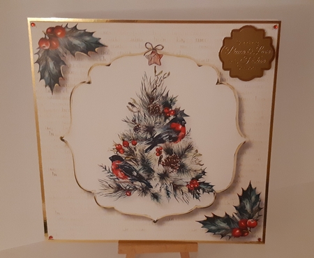 White & Gold - The Woodlands Christmas Tree 8x8 by Tracey Hutsby