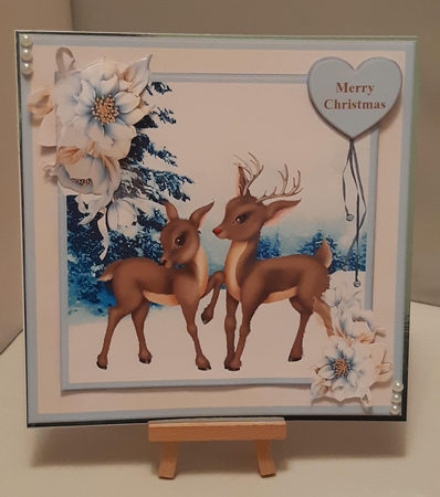 Christmas Reindeers Card Mini Kit & Decoupage by Tracey Hutsby