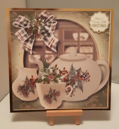 The Christmas Kitchen - A Festive Cuppa 8x8 by Tracey Hutsby