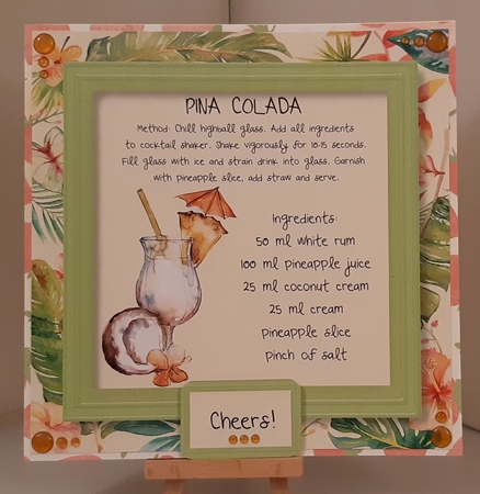 Classic Cocktails - Pina Colada 8x8 by Tracey Hutsby