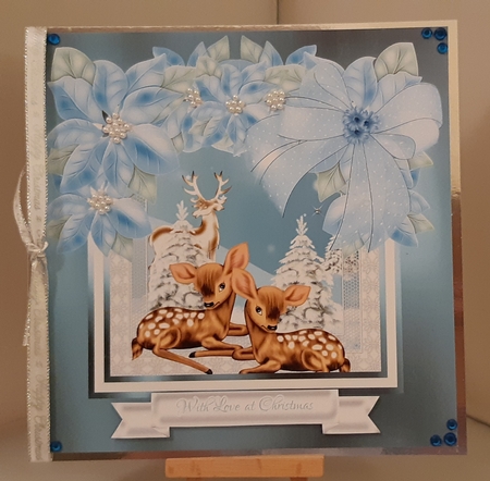 Peace Love and Joy 8x8 Card Front by Tracey Hutsby