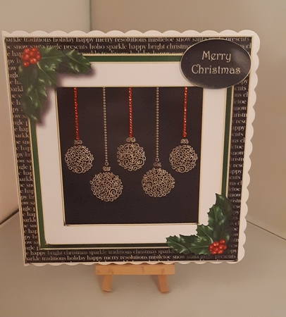 Gold Swirl Christmas - Baubles 8x8 by Tracey Hutsby