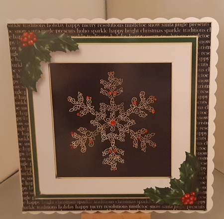 Gold Swirl Christmas - Snowflake 8x8 by Tracey Hutsby