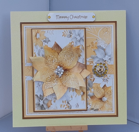 Gold and glitter poinsettia by Tracey Hutsby