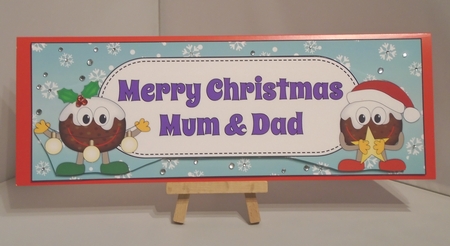 Crazy Christmas Puddings with Christmas decorations MUM & DAD large dl by Tracey Hutsby
