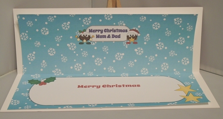 Crazy Christmas Puddings with Christmas decorations MUM & DAD large dl insert by Tracey Hutsby
