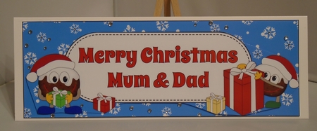 Crazy Christmas Puddings with presents MUM & DAD large dl by Tracey Hutsby