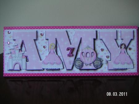 Pretty Princess Amy Large Dl Card Front with Decoupage by Tracey Hutsby