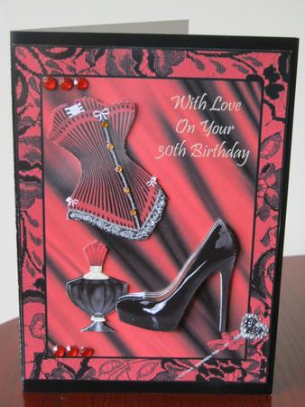 Red & Black Satin & Lace 30th Birthday by Tracey Hutsby