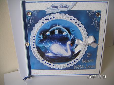 Fantasy Swan Card by Tracey Hutsby