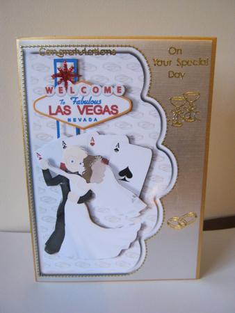 Wedding in Vegas Scallope Edge Curve Card by Tracey Hutsby