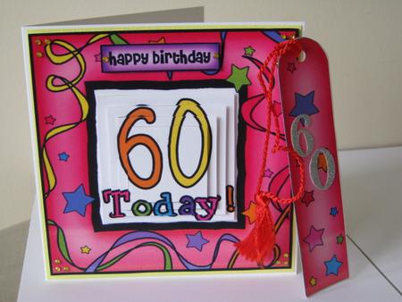 60th Birthday Quick Card with Pyramage by Tracey Hutsby