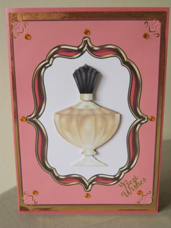 Perfume Bottle in Bracket Frame - Blank Card by Tracey Hutsby