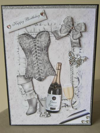 I Love to Party with Champagne in Silver by Tracey Hutsby