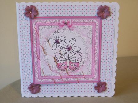 Fluttery Butterfly Wavy Corner Side Stacker Topper by Tracey Hutsby