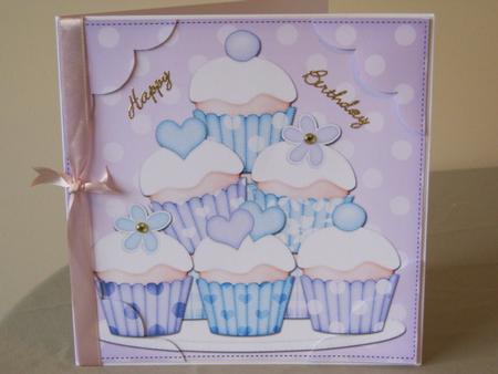 8 x 8 Cupcakes Felties Scalloped Corner Topper by Tracey Hutsby