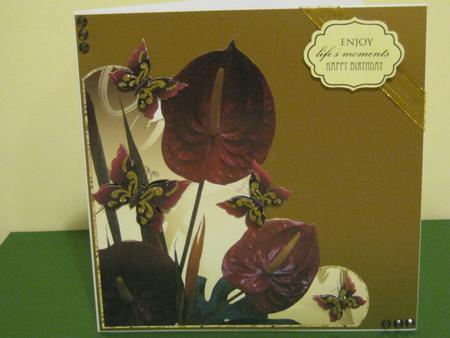 Red Calla Lilies & Butterflies Large Scalloped Corner Stac by Tracey Hutsby